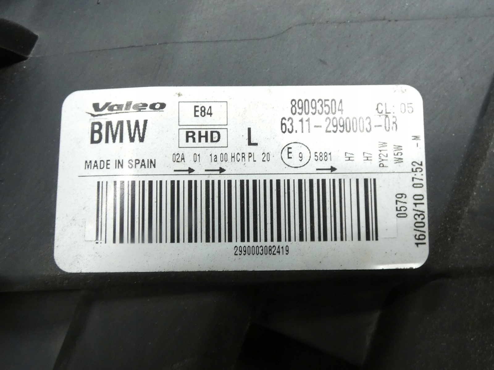 světlo REFLEKTOR levý předek levá přední BMW X1 E84 89093504