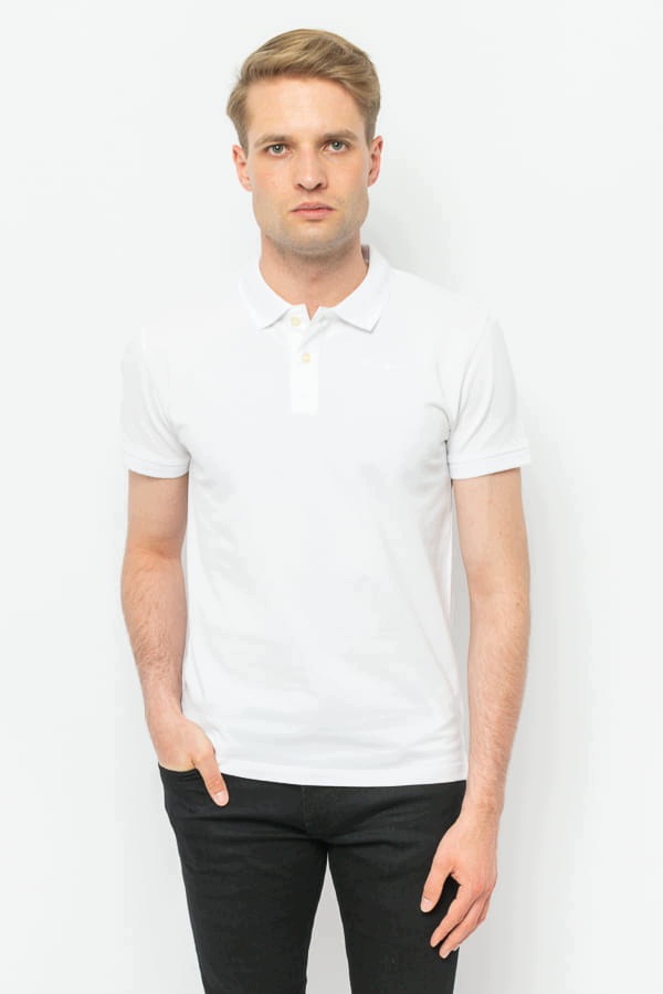 Pánské Polo Pepe Jeans PM541824 Bílé M Tričko Elegantní Polokošile