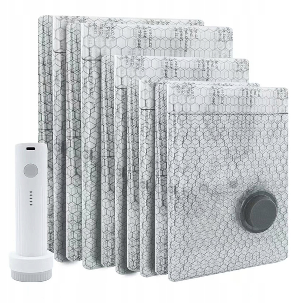 12 Ks Vakuových Sáčků S Bezdrátovou Pumpou Odolných Proti Roztržení Při Cestování