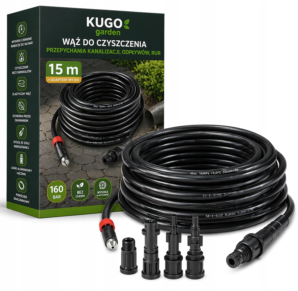 Hadice Pro Čištění Kanalizace 15M M22 Karcher Kacrher K2 K3 K4 K5 K6 K7