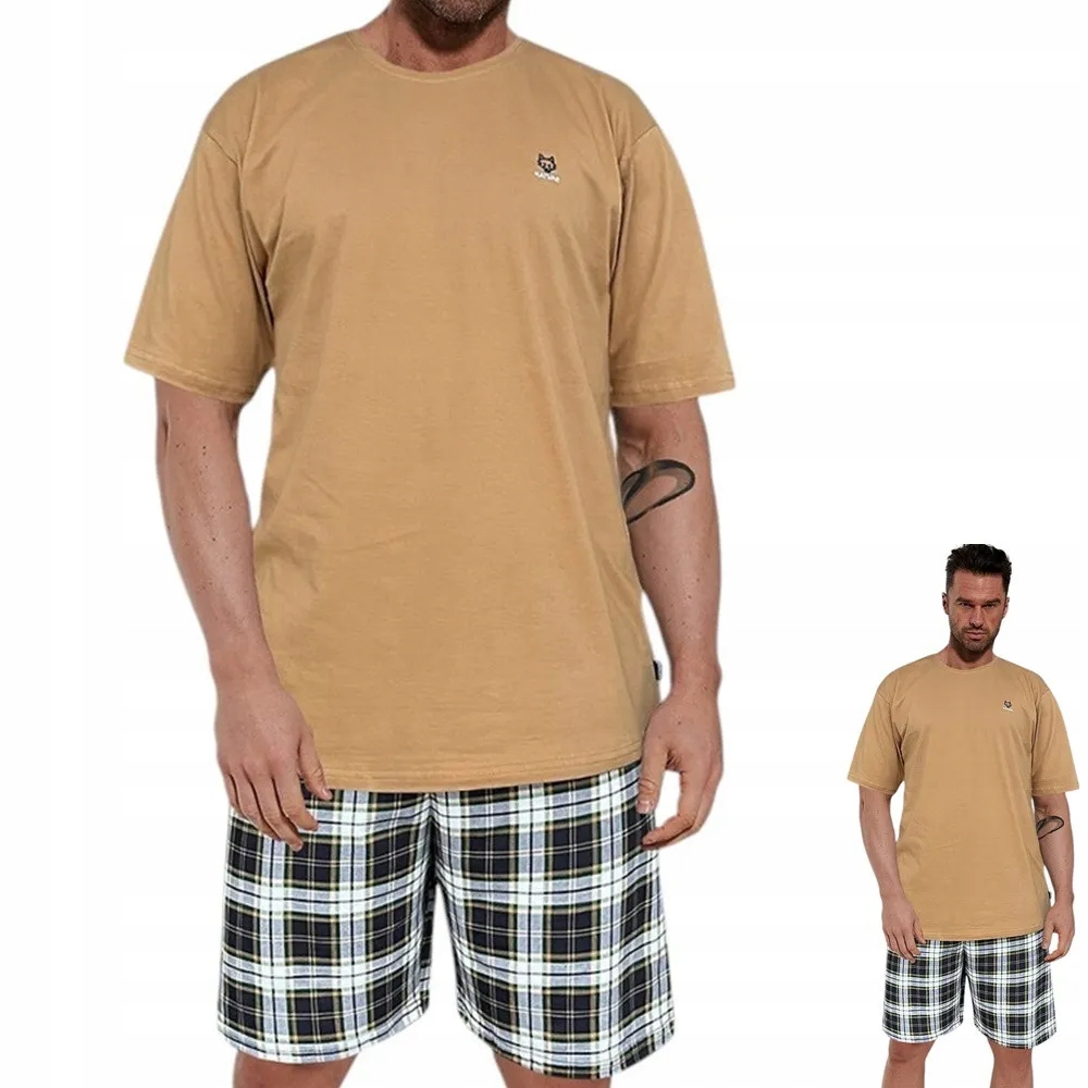 Pánské pyžamo Cornette 326 Nature 3 XXL 52 Hořčicové