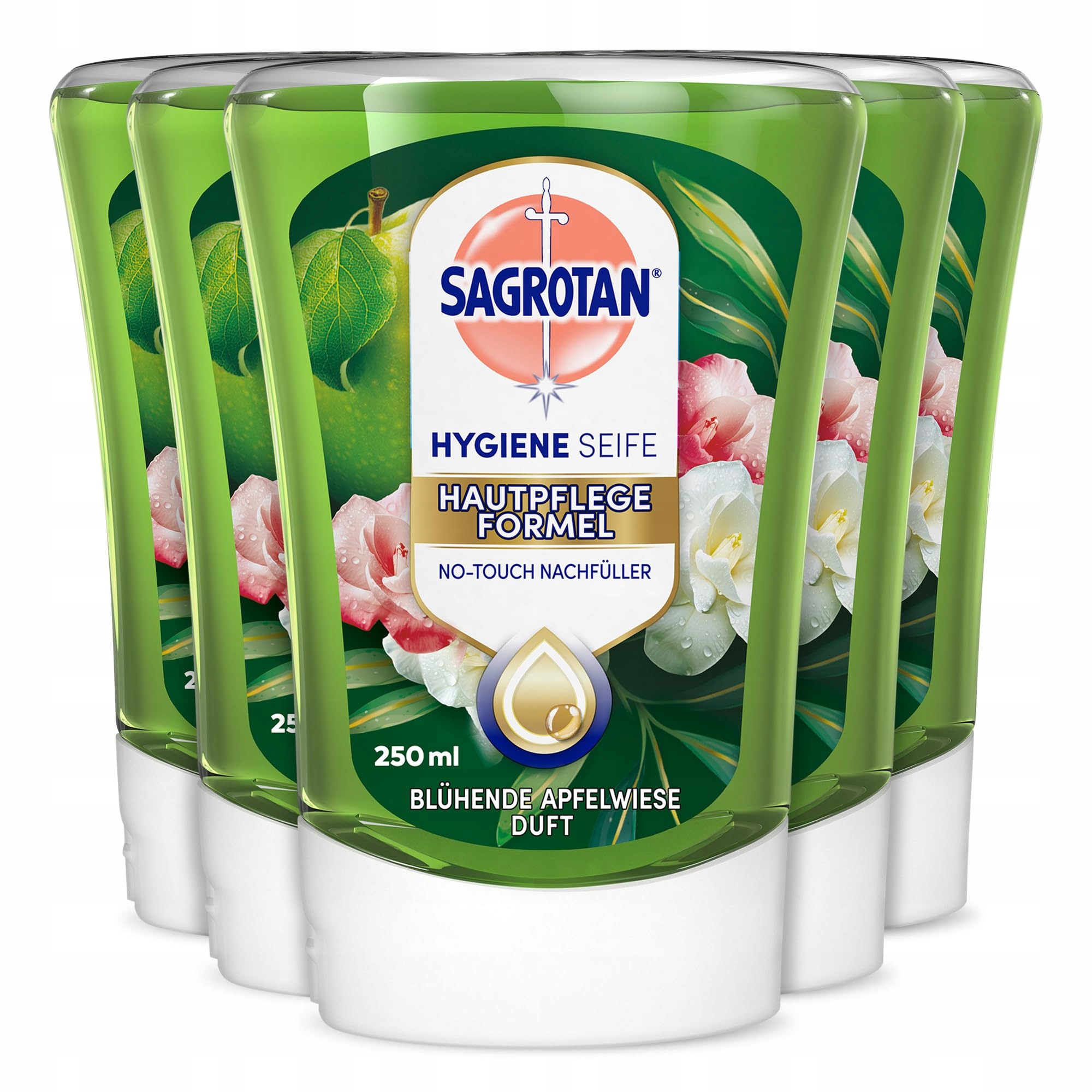 Sagrotan No Touch Sada 5 x 250 ml Mýdlo na ruce s jemnou vůní jabloní