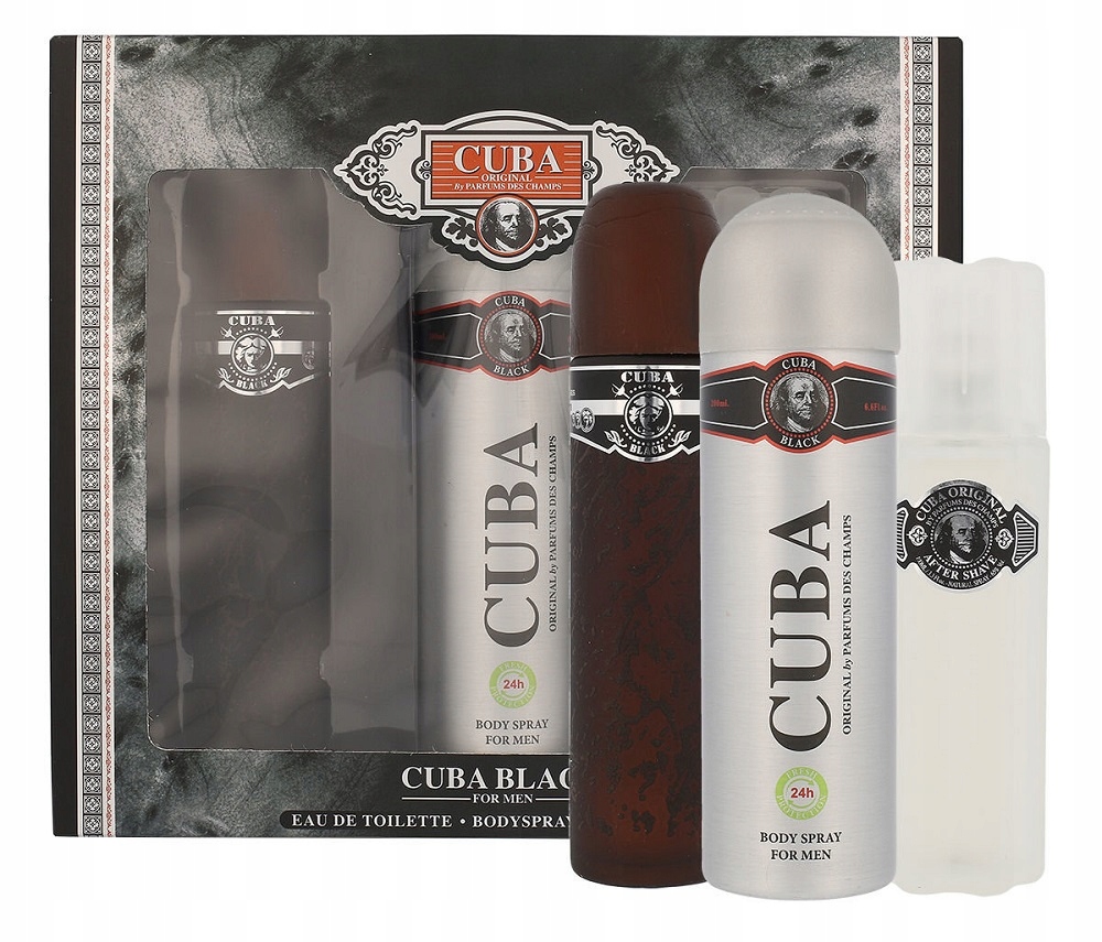 Sada Cuba Black toaletní voda 100 ml deodorant 200 Ml voda po holení