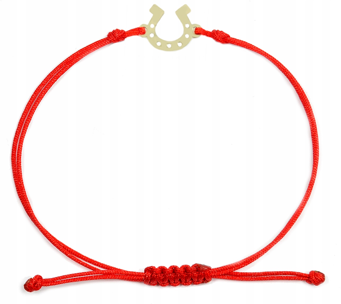 Zlatý náramek na šňůrce podkova Au 585