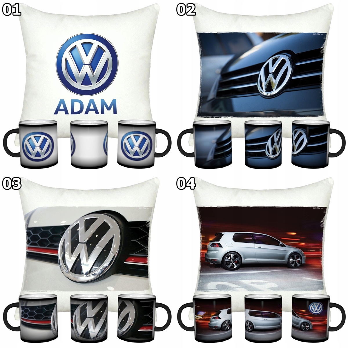 ZESTAW VOLKSWAGEN MAGICZNY KUBEK + PODUSZKA + IMIE Producent inny