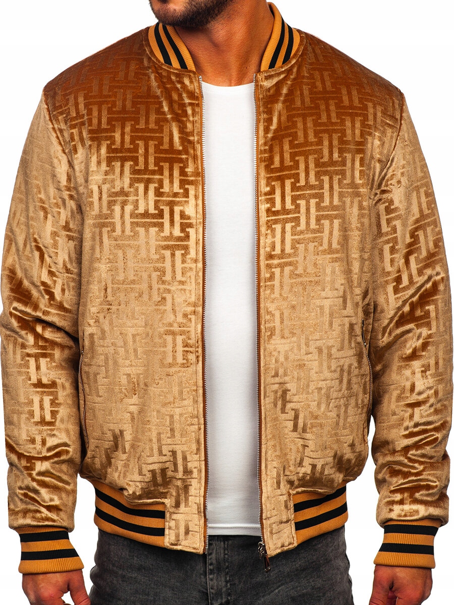 Oboustranná Bunda Bomber Zimní Baseballová Camel 3B105 DENLEY_2XL