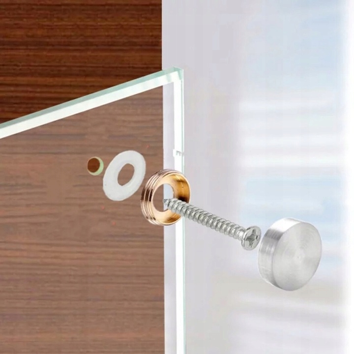 MOCOWANIE LUSTRA SZKŁA ZESTAW ZAŚLEPKI MASKOWNICE WKRĘTY ZŁOTE 16MM 4SZT Marka inna