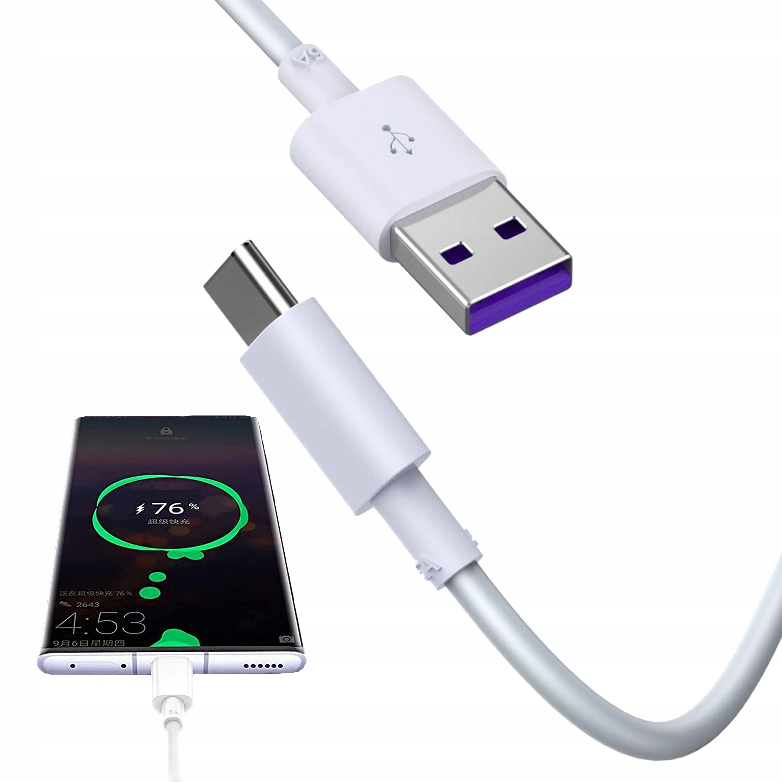 KABEL ŁADOWARKA USB - USB TYP-C SUPER FAST QUICK CHARGE 5A QC 3.0 DŁUGI 2m
