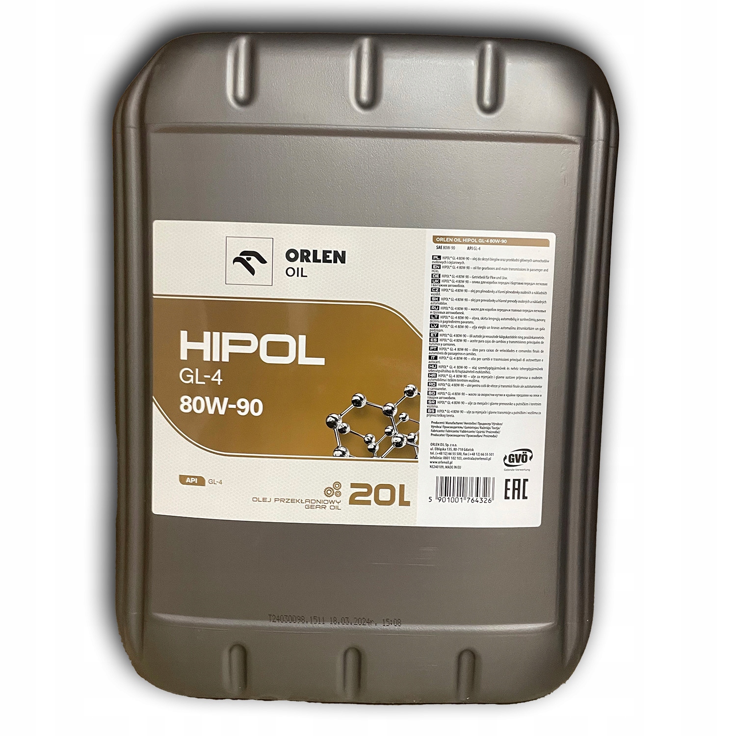 Olej przekładniowy Orlen Oil Hipol GL-4 80W90 20L