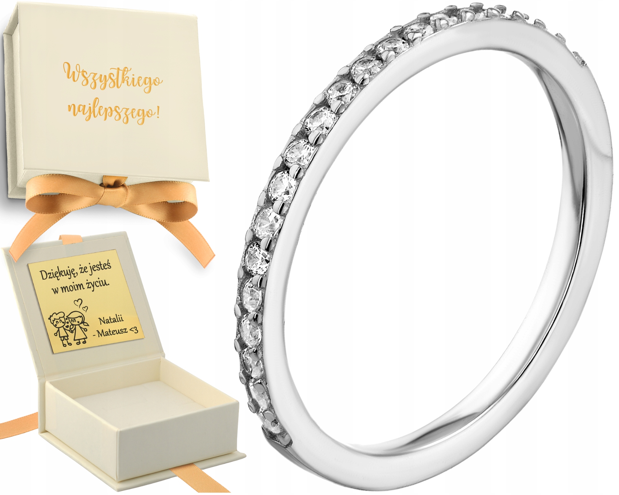Stříbrná obroučka Waska s prsteny zirkonů Stříbro 925 jako Dárek