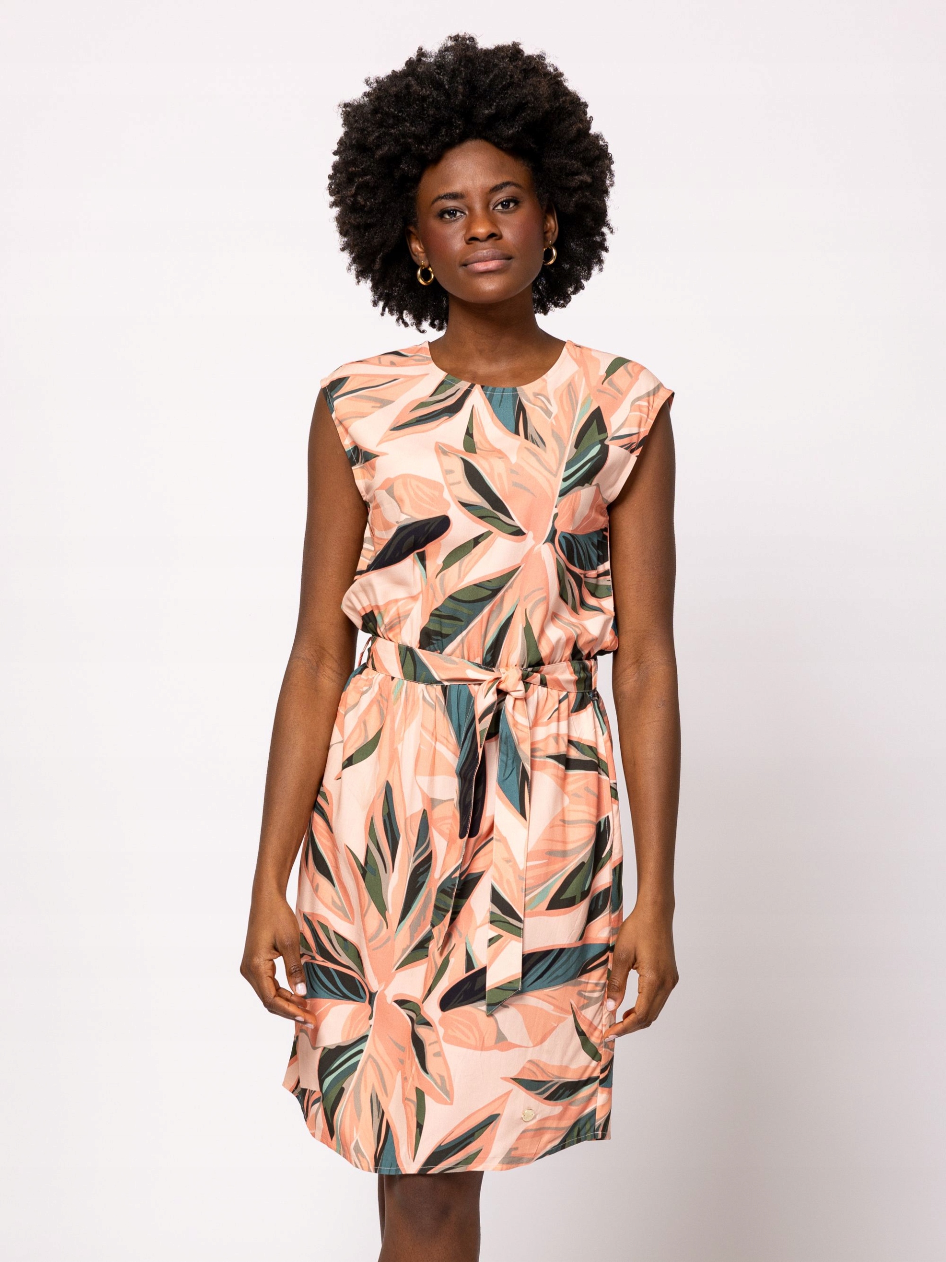 Heavy Tools Elegantní Volná Letní Šaty MIDI VAFURDIS25 Meruňková XL