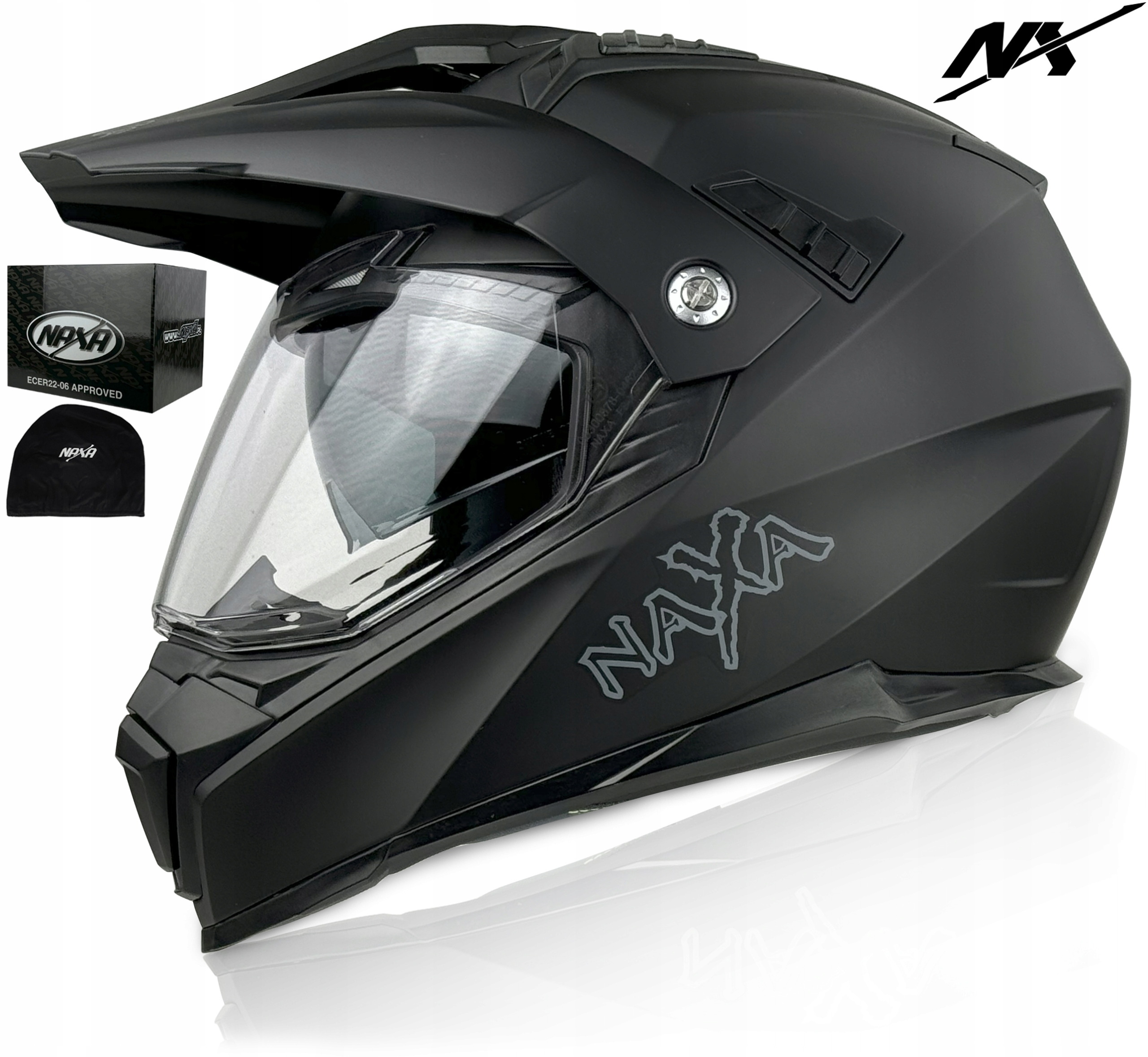 Naxa Kask Motocyklowy CO3/B Enduro Off Road Atv Quad r.XL Interkom Ready