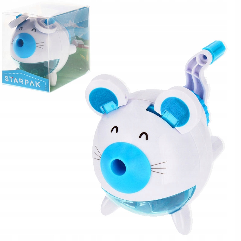 Temperówka na korbkę Starpak Myszka niebieska