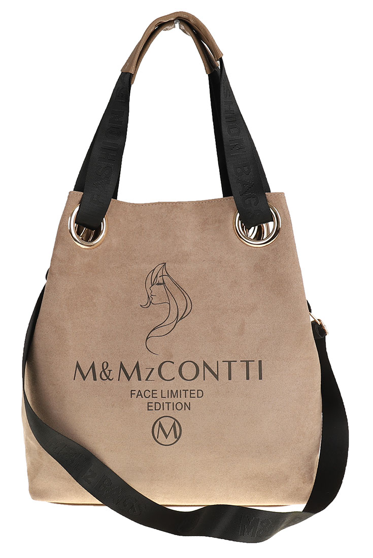 Torebka Damska Worek Shoper Modna Listonoszka na Ramię 2102 Taupe Marka bez marki