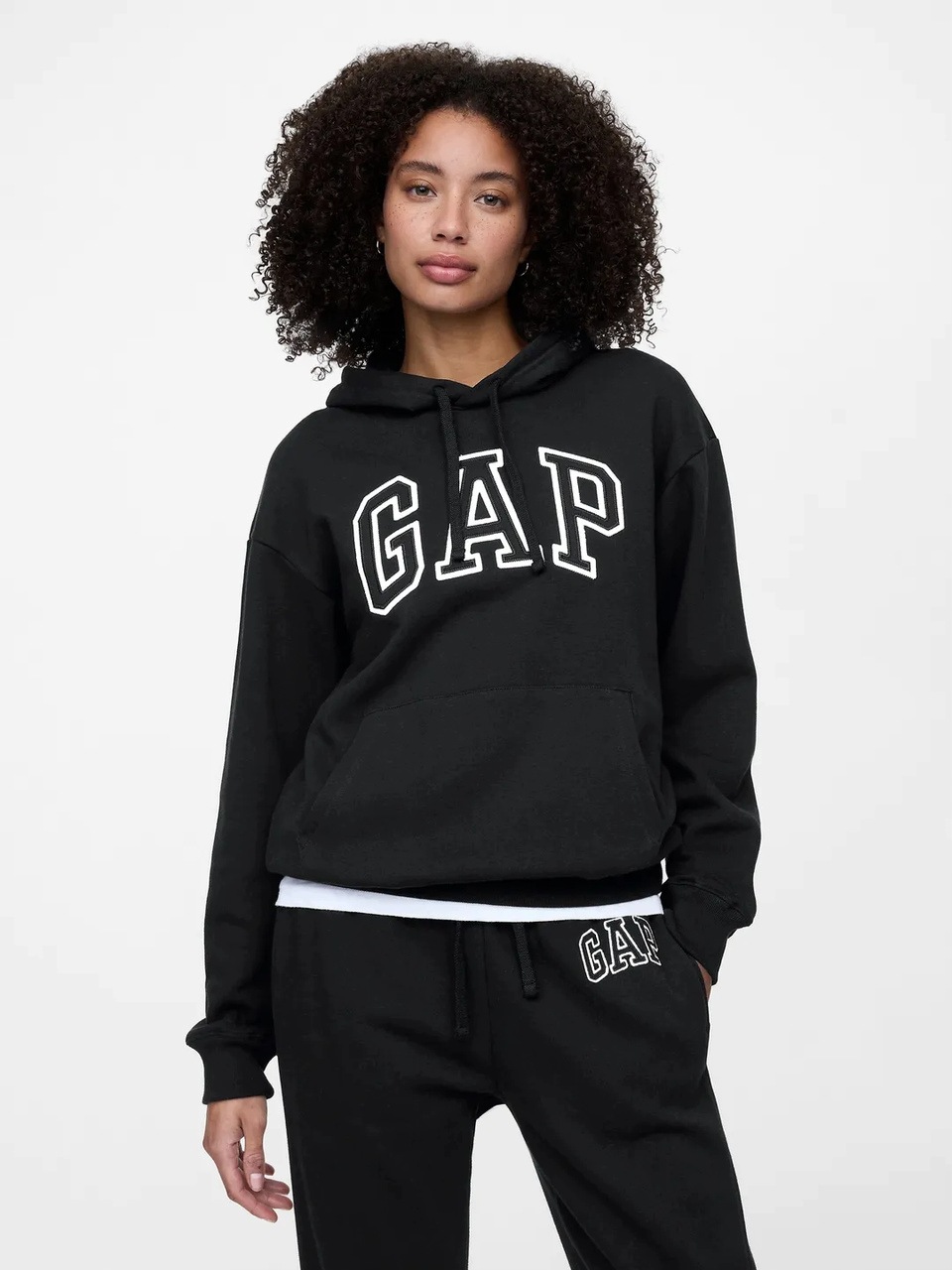 Dámská mikina Mikina kapucí Gap Heritage Logo, černá, velikost L