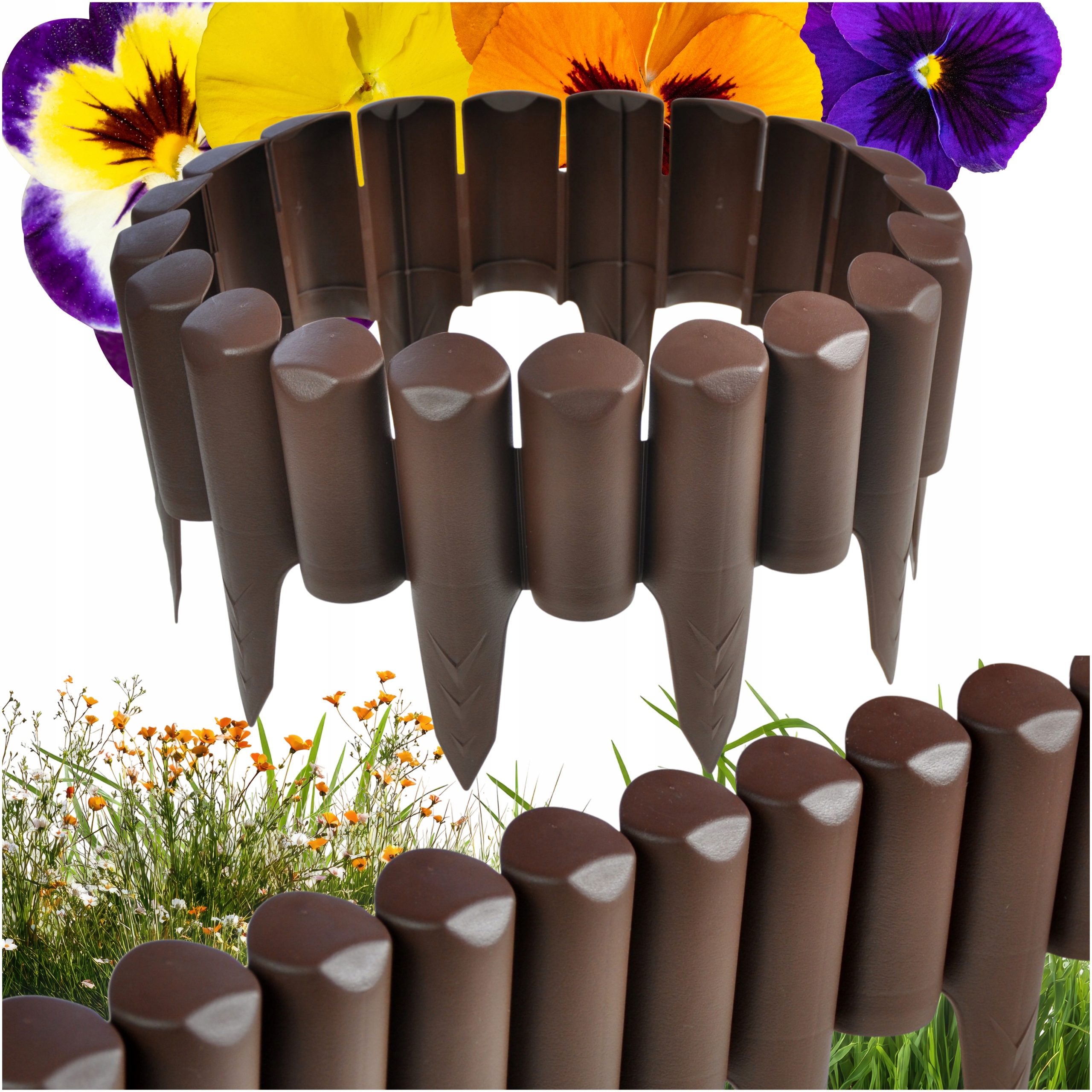 Zahradní Palisáda Zahradní Lem Plot Vysoká Border Hnědá 15 m