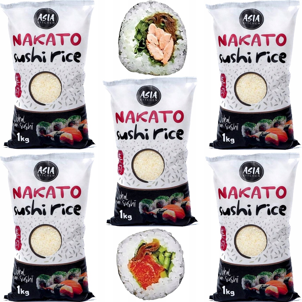Wielopak Rýže na sushi Nakato kulaté zrno 5x1kg Asia Kitchen