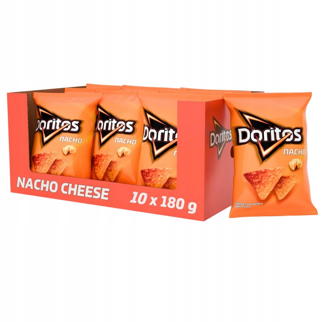 Doritos Nacho Chipsy Nachos o smaku serowym kukurydziane 10x 180g