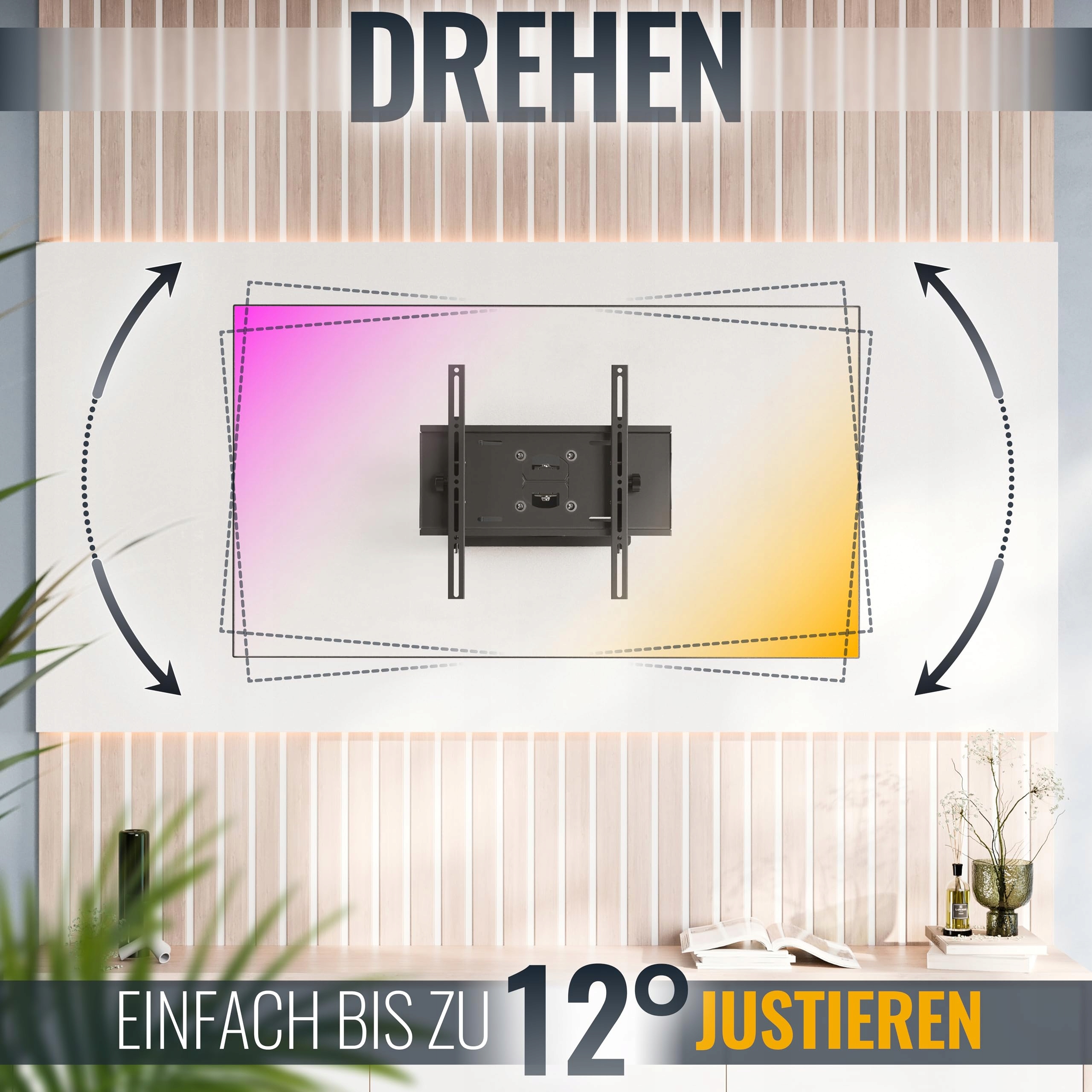 RICOO Uchwyt TV Ścienny Obrotowy 31-65 Cal 95 Kg VESA 400x400 — miniatura 5