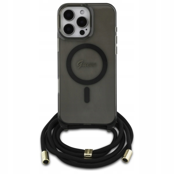 Pouzdro Guess pro iPhone 16 Pro, obal MagSafe popruh na krk