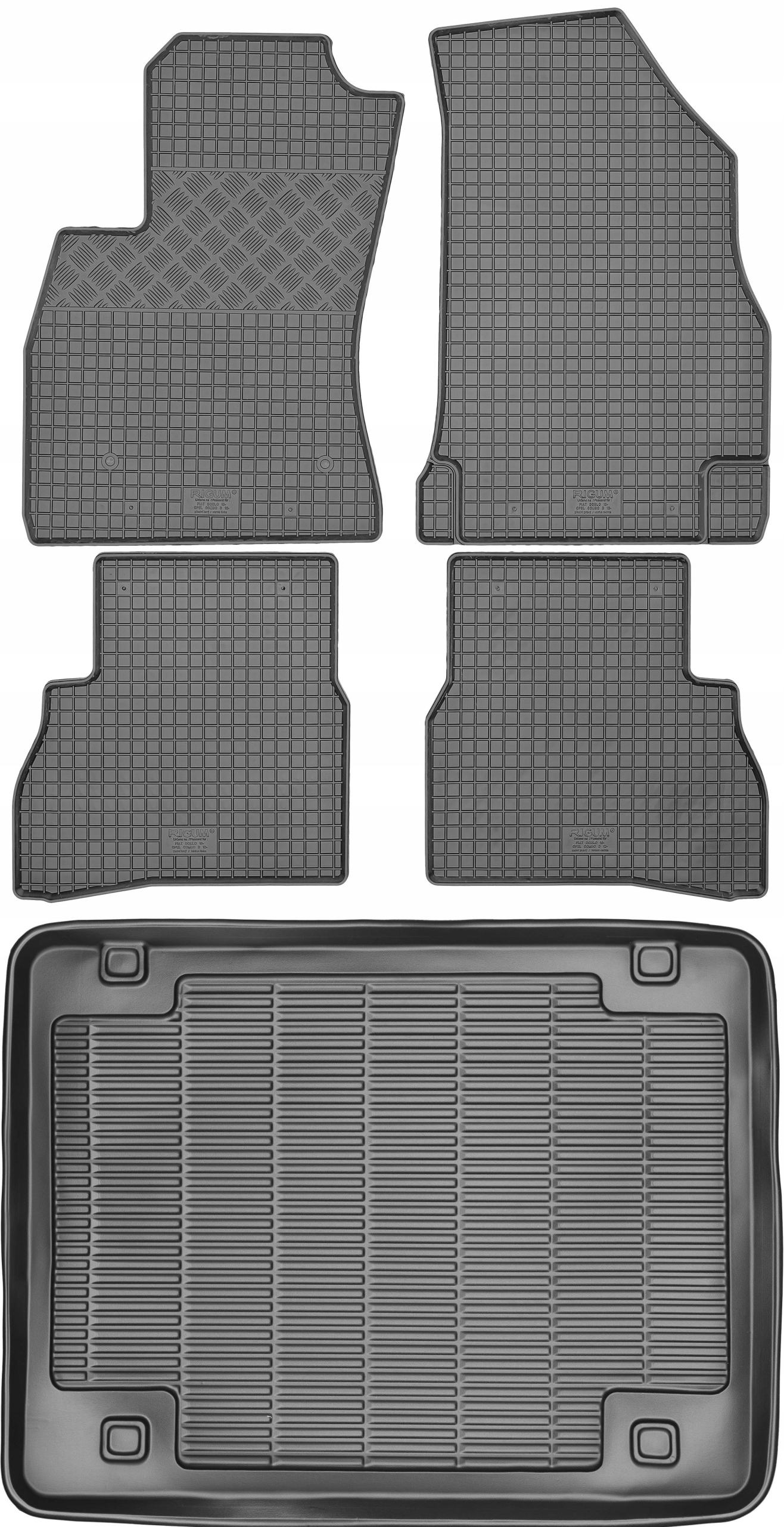 Fiat Doblo II Van 5os 2010-2022 Sada Gumové rohože rohož