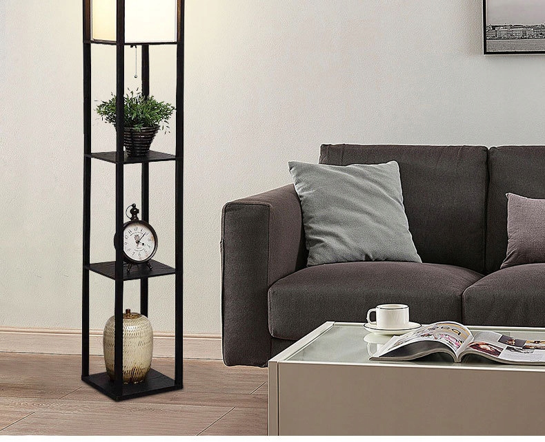 LAMPA STOJĄCA PODŁOGOWA PÓŁKA REGAŁ DO PRZECHOWYWANIA 2 BARWY + ŻARÓWKA Długość/wysokość 160 cm