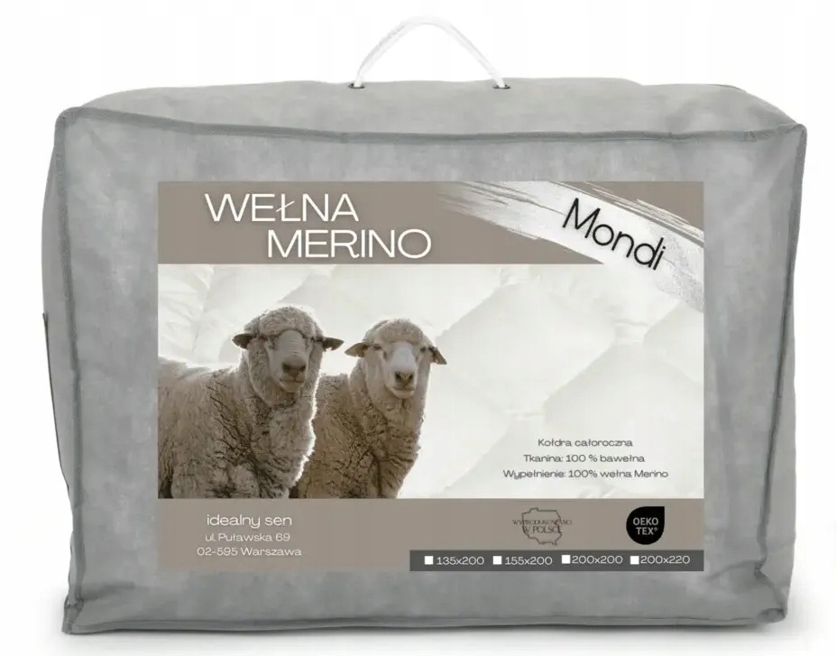 Ideální Spánek Vlněná Přikrývka z merino vlny Celoroční 155x200 Mondi