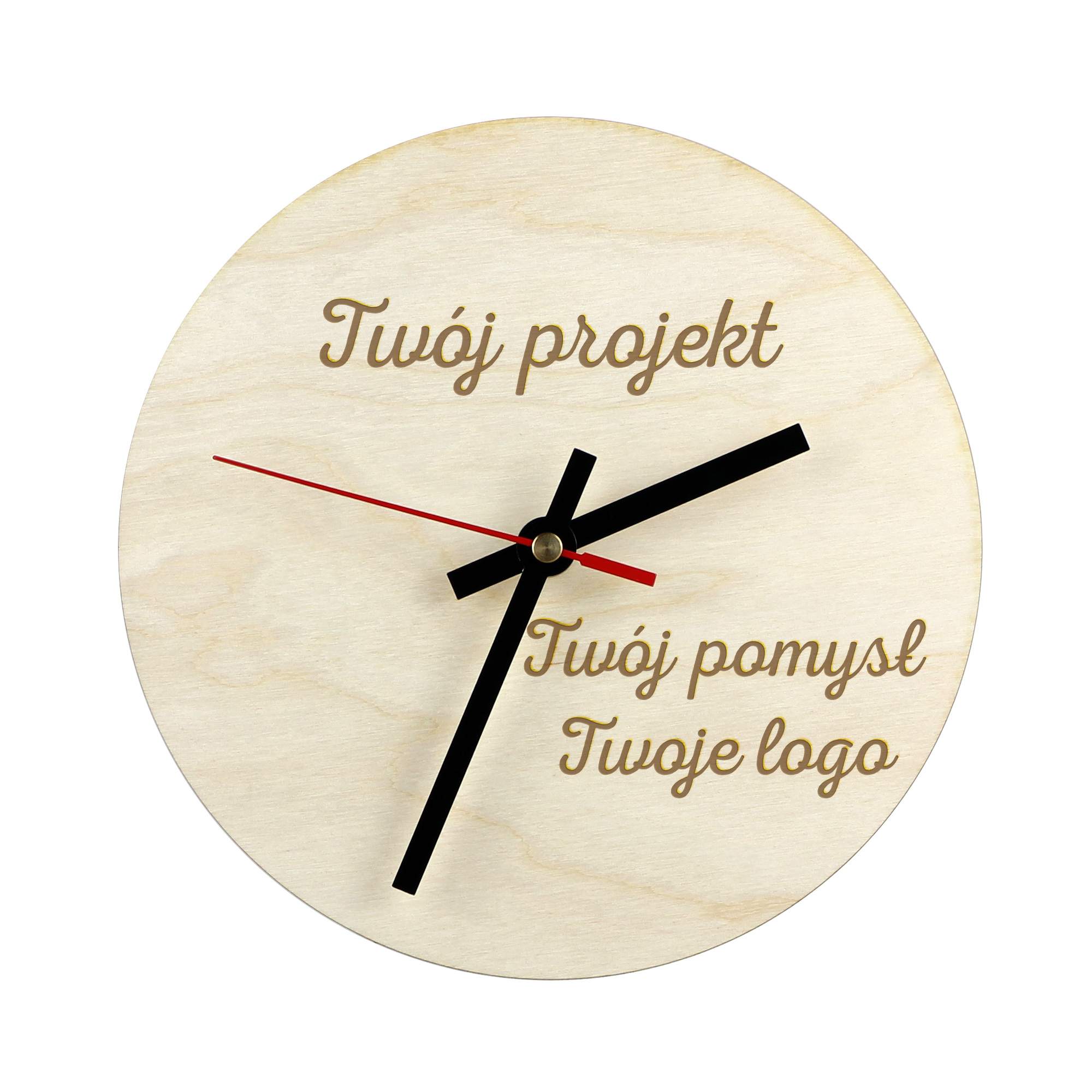 

Zegar z dowolnym grawerem Twój pomysł, logo 30 cm