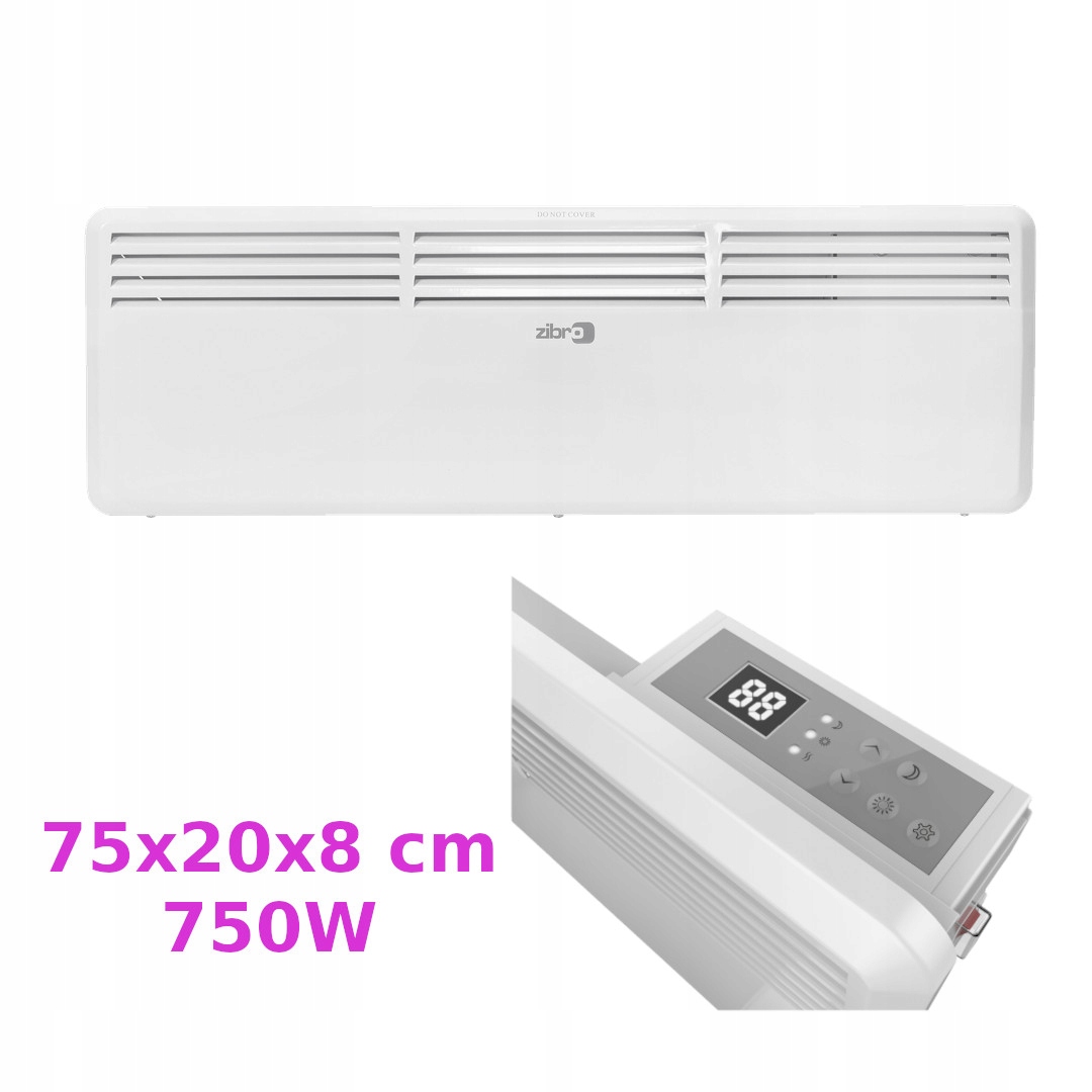 Elektrický ohřívač 750 W 75x20x8 cm regulace teploty