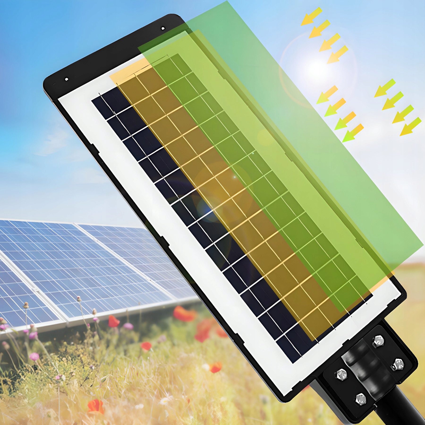 LAMPA ULICZNA LED LATARNIA SOLARNA 360W PILOT Szerokość 26 mm