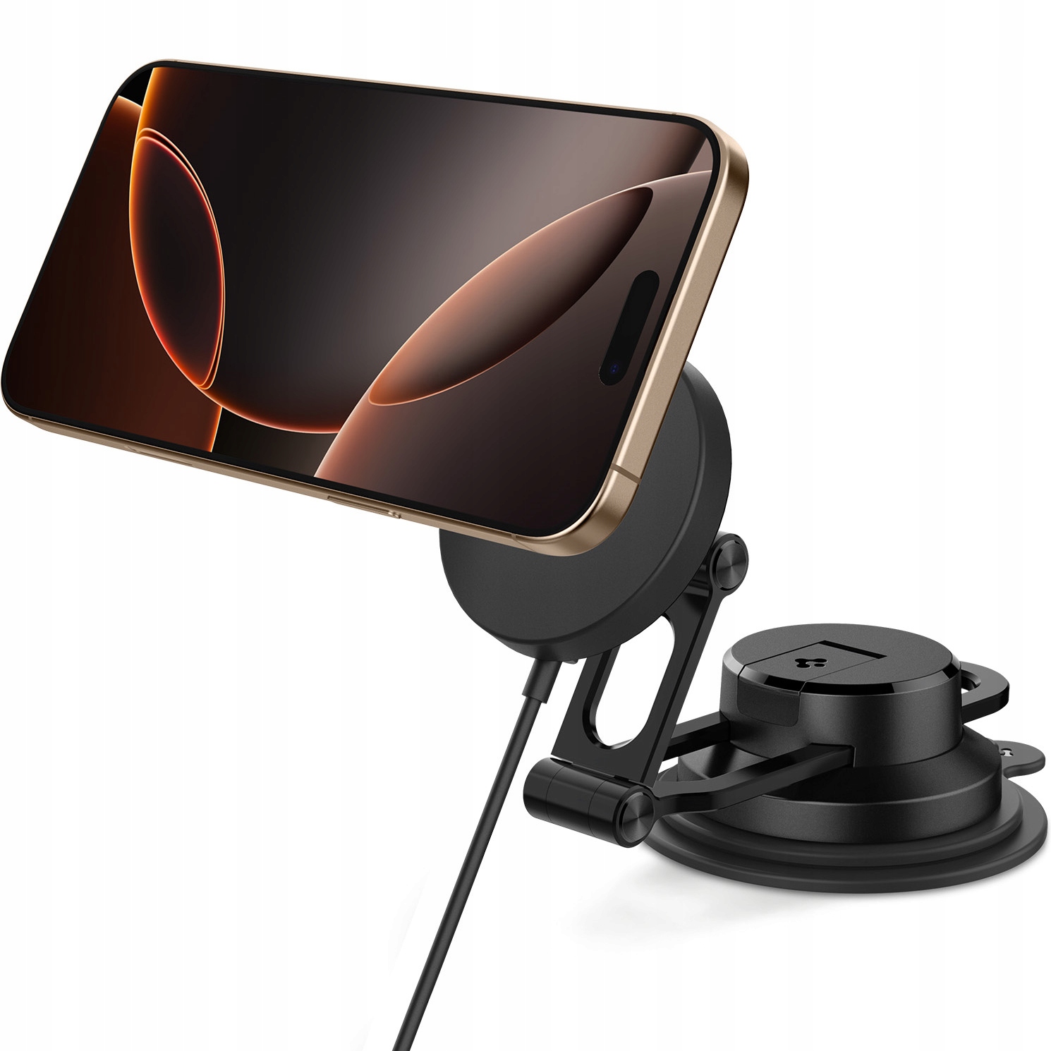 Držák do auta s MagSafe, Spigen Qi2, na sklo na palubní desku