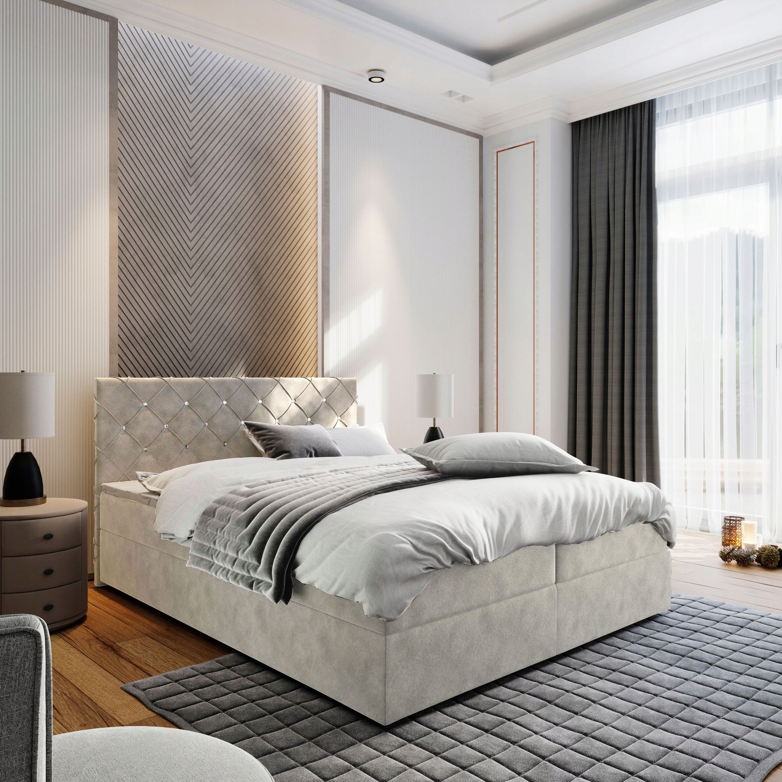 Kontinentální postel Riva 140 Luxusní matrace bonell elegantní Pohodlná
