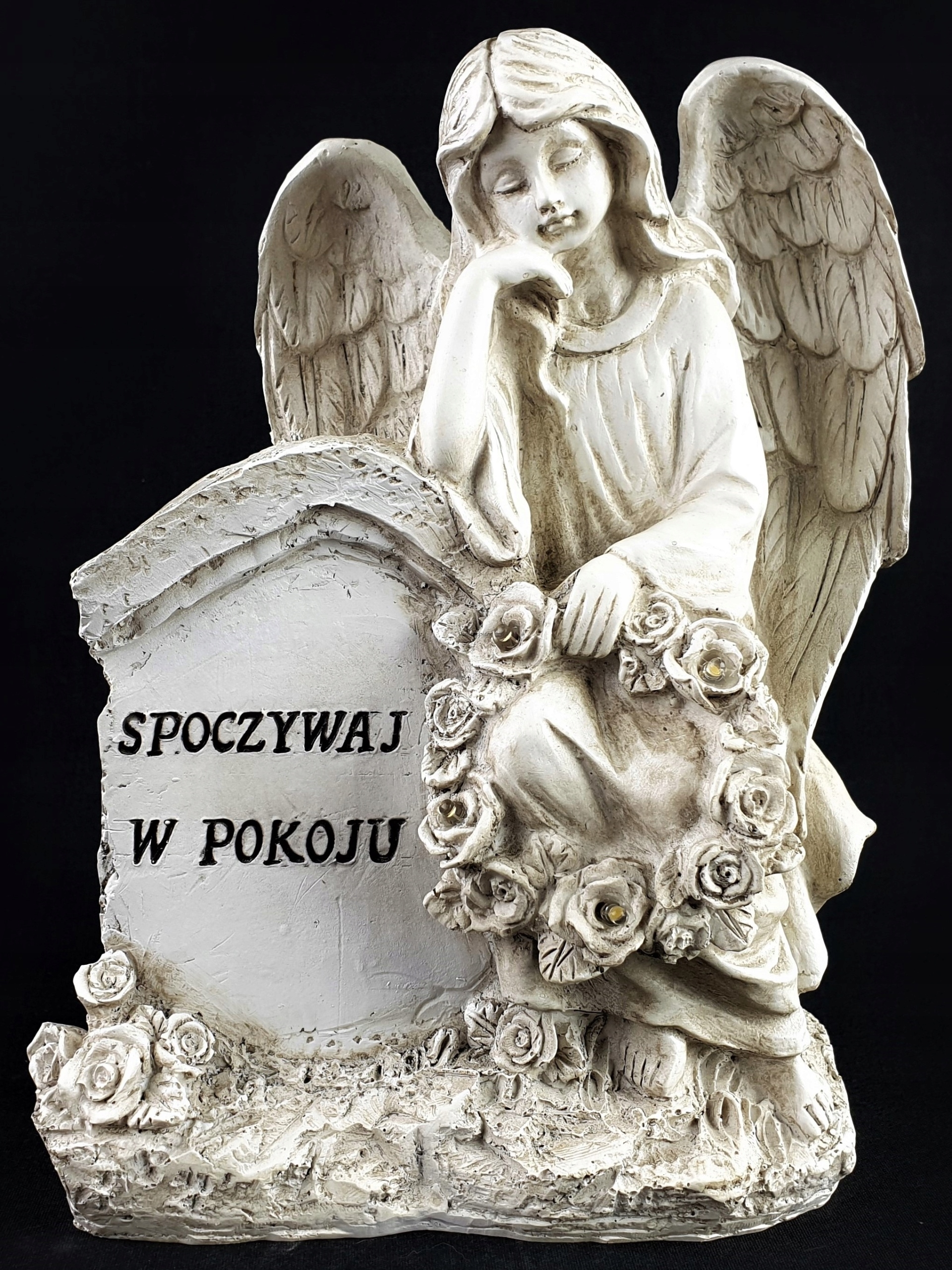 ZNICZ ANIOŁ STRÓŻ z napisem SPOCZYWAJ W POKOJU na grób BRATA 21,5 CM Czas palenia do 5h