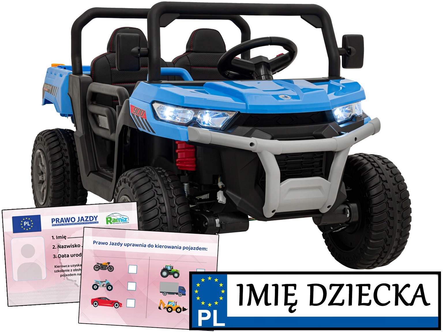 samochód dla dzieci Pick-Up Speed 900 pojazd na akumulator Przyczepka