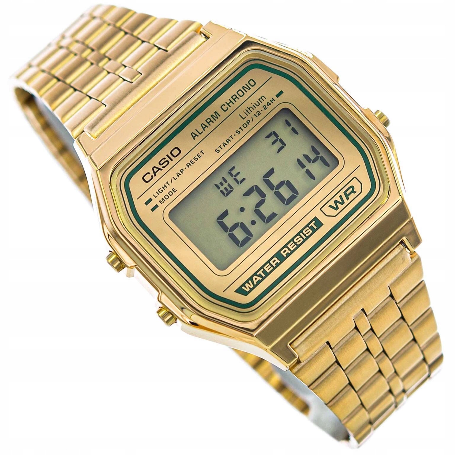 Pánské Hodinky Casio A158WEGV-9AEF Vintage Retro Zlaté Na Náramku Stopky