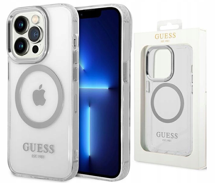 Guess Outline Magsafe pouzdro Clear case kryt pro iPhone 14 Pro Max
