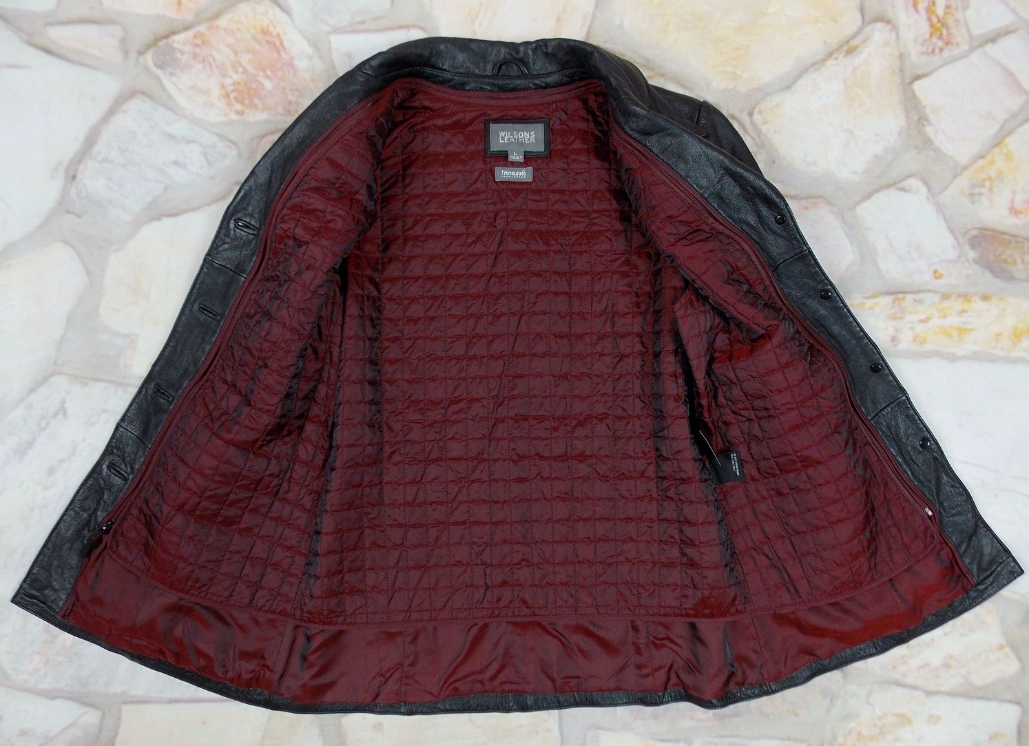 WILSONS skórzana kurtka elegancja thinsulate L Kolor czarny