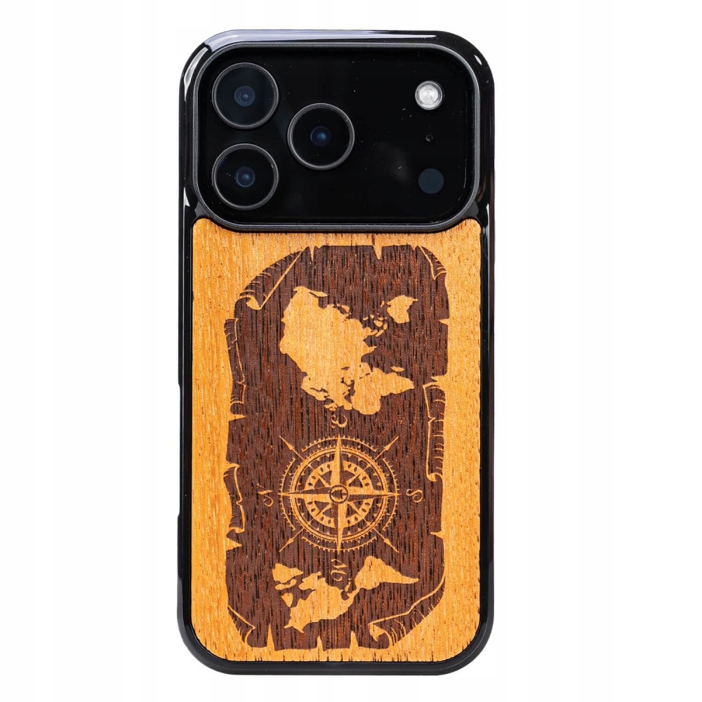 Dřevěné Pouzdro Bewood pro iPhone 17 Pro Růže Větrů Merbau