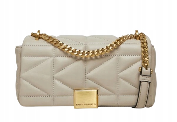 Karl Lagerfeld Krémově Prošívaná Psaníčko S Řetízkem 22 x 11 x 6 cm Y9B