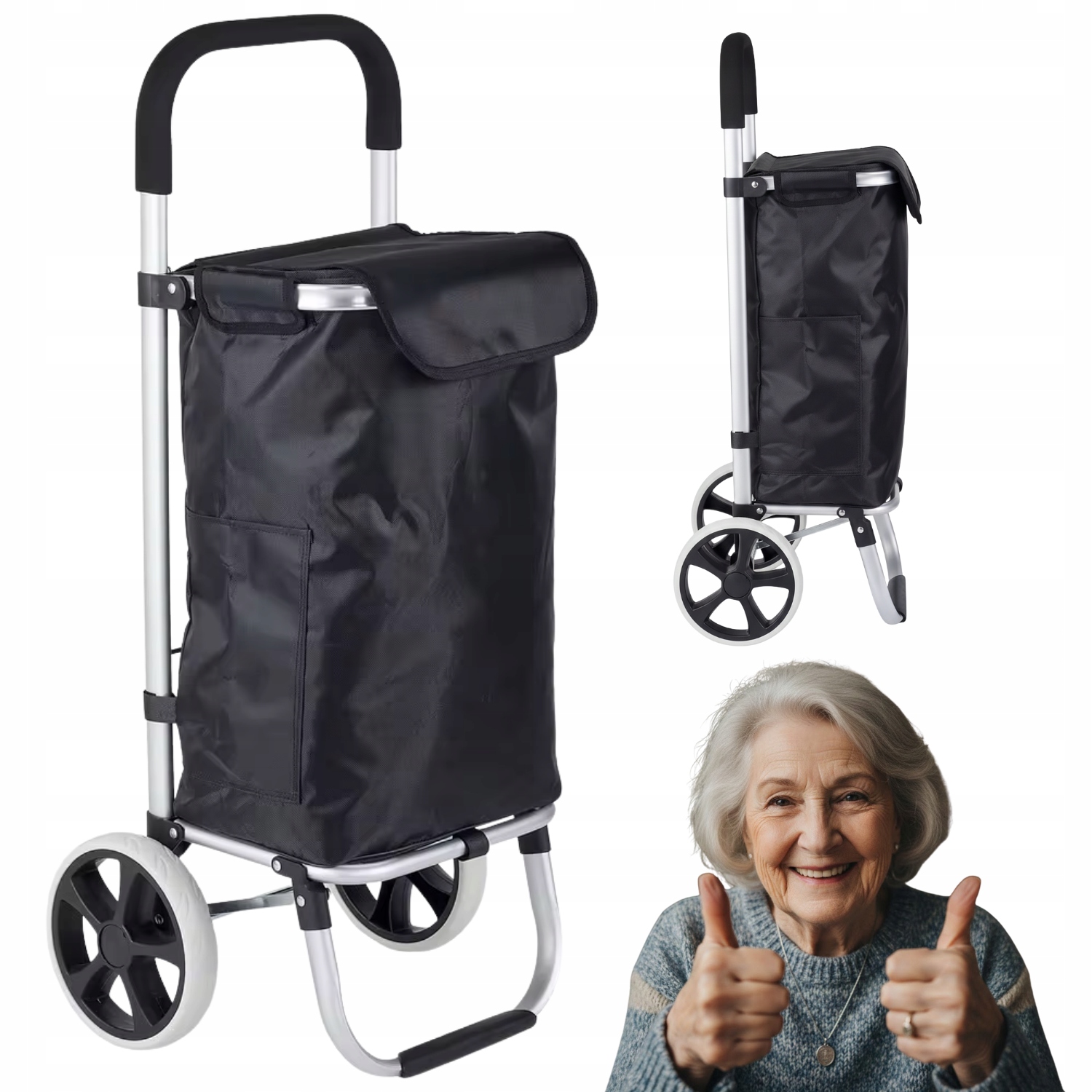 Milan Taška Na Kolečkách Nákupní Vozík 40 L Černá