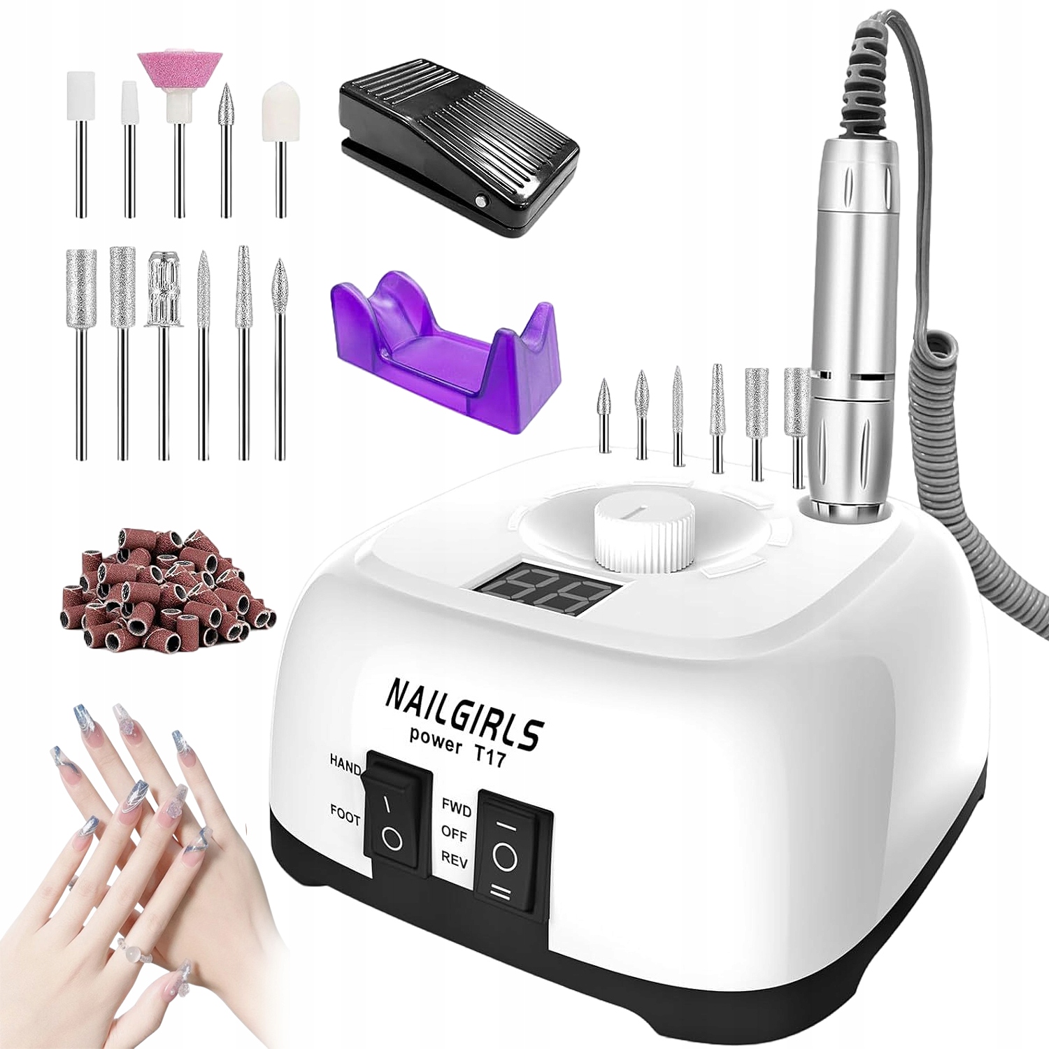 11V1 Všestranný Bruska Na Nehty 35000 Rpm Regulace Rychlosti