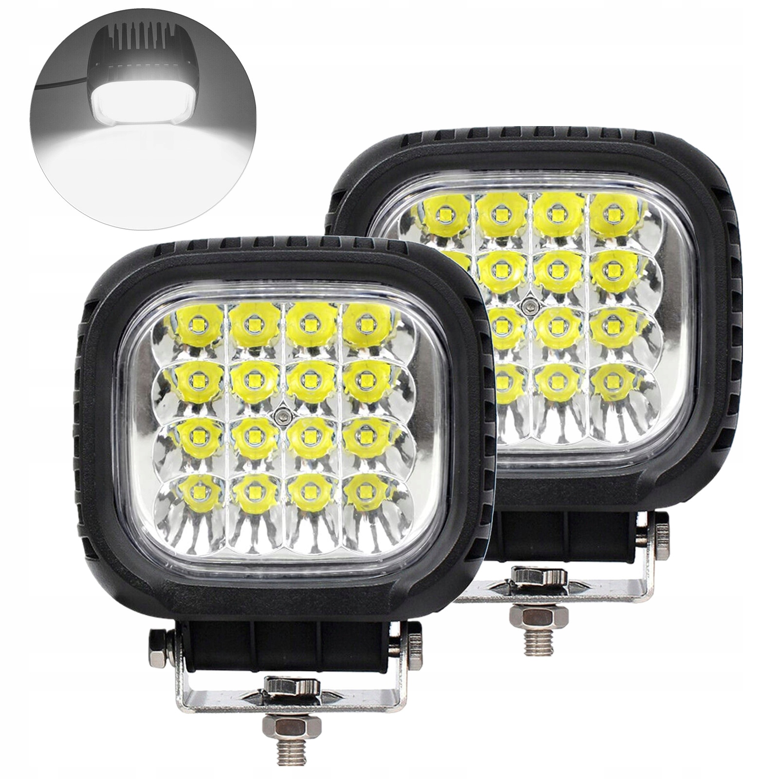 2KS Halogenová Led Pracovní Lampa 12/24V 48W Reflektor 5"