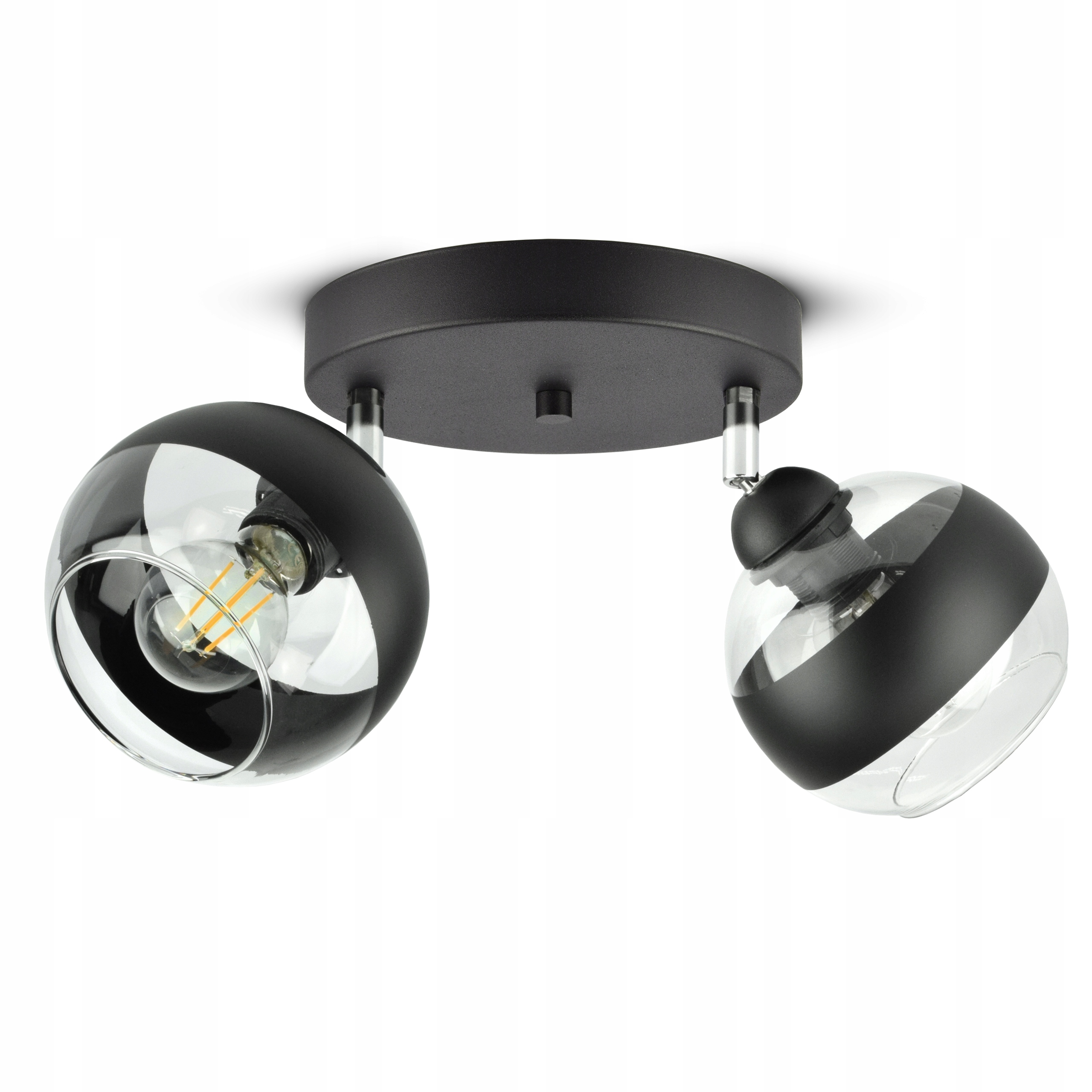 Lampa Wisząca Sufitowa Żyrandol Czarna Szklane Kule Black Belt EG2 Led E27