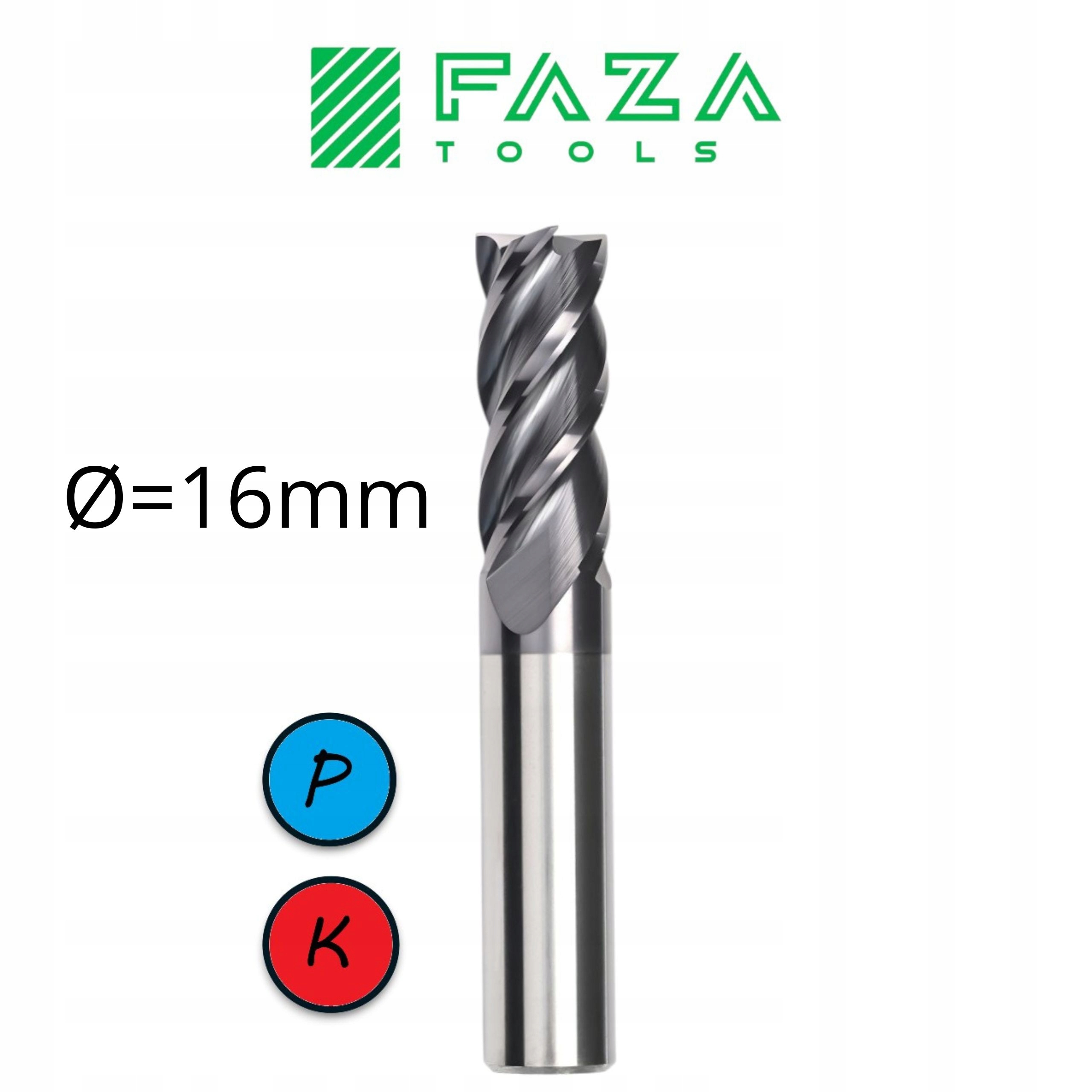 EcoCut45-16x45x100-16 Frez Vhm węglikowy fi 16mm Faza Tools 45HRC