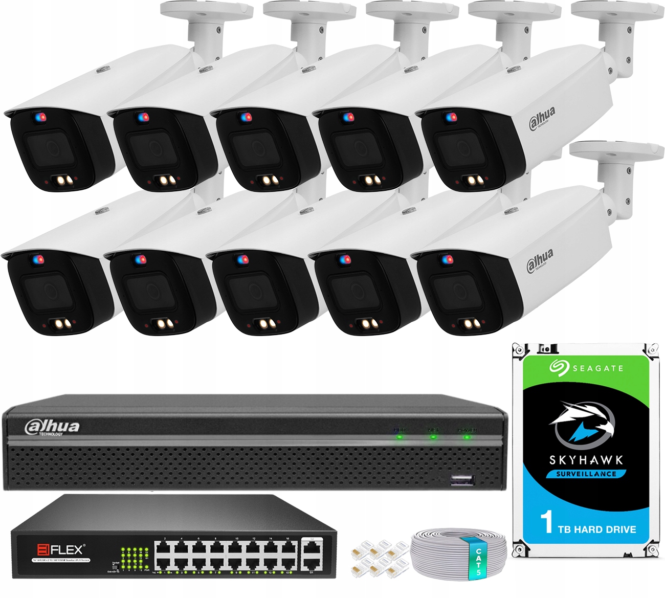 Sada na monitorovanie 8Mpx TiOC 12 Ip kamier Dahua Smart Dual Light Deň/Noc