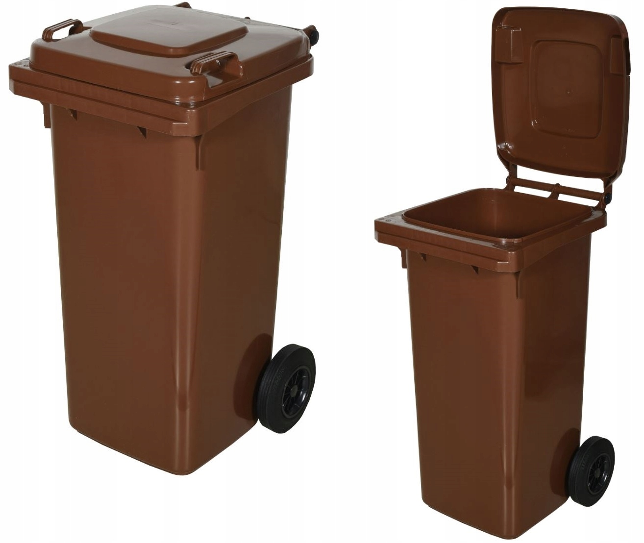Pojemnik Kosz 120L Na Śmieci Odpady Brązowy Na Bio Segregacja