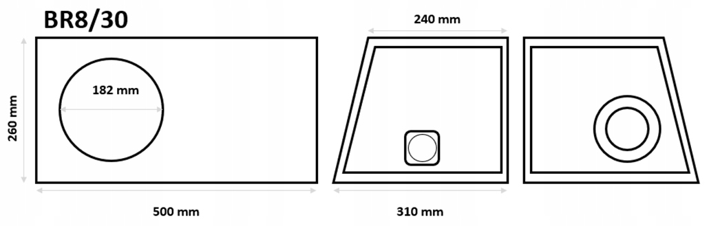 Skrzynia obudowa subwoofera 20cm do Excursion Model BR8/22-B