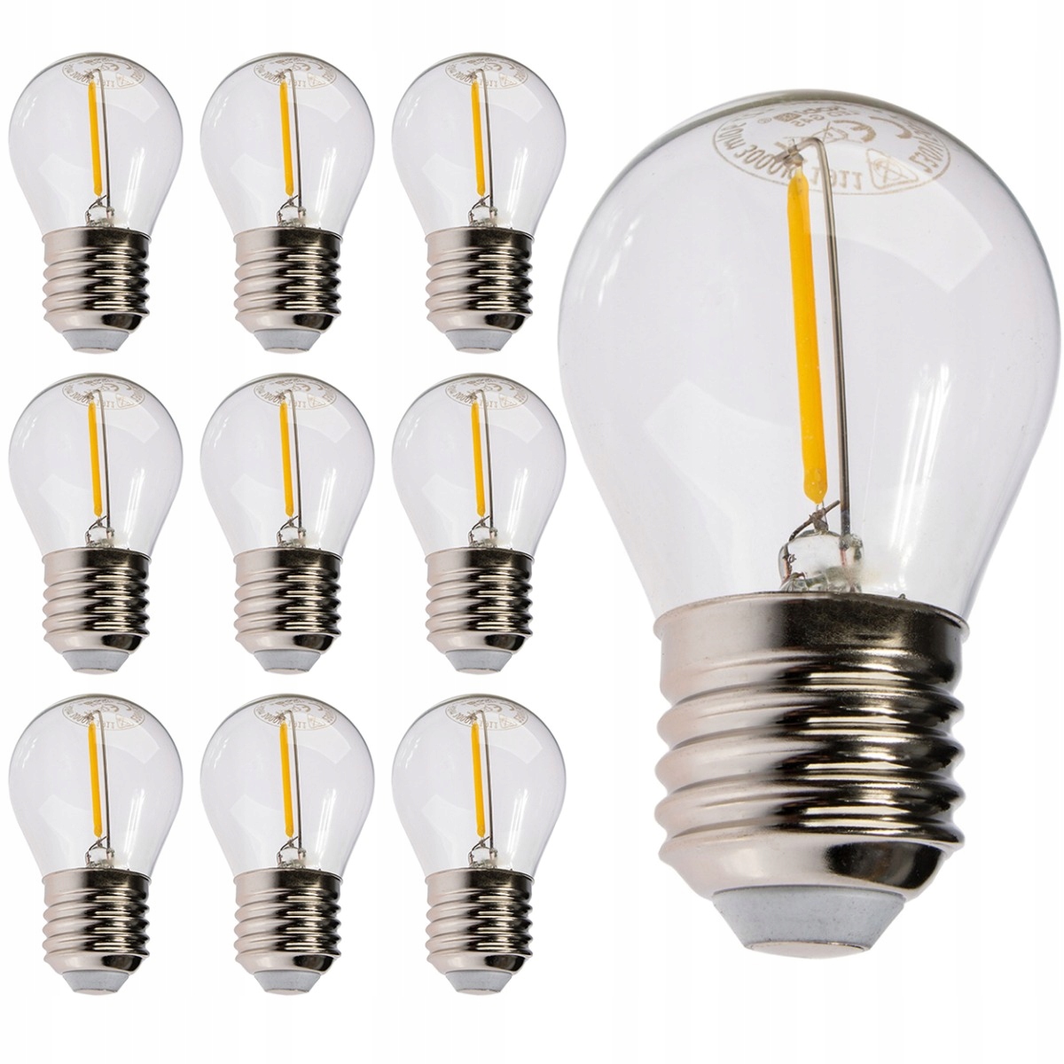 10x Żarówka LED E27 FILAMENT 1,3W do GIRLANDY