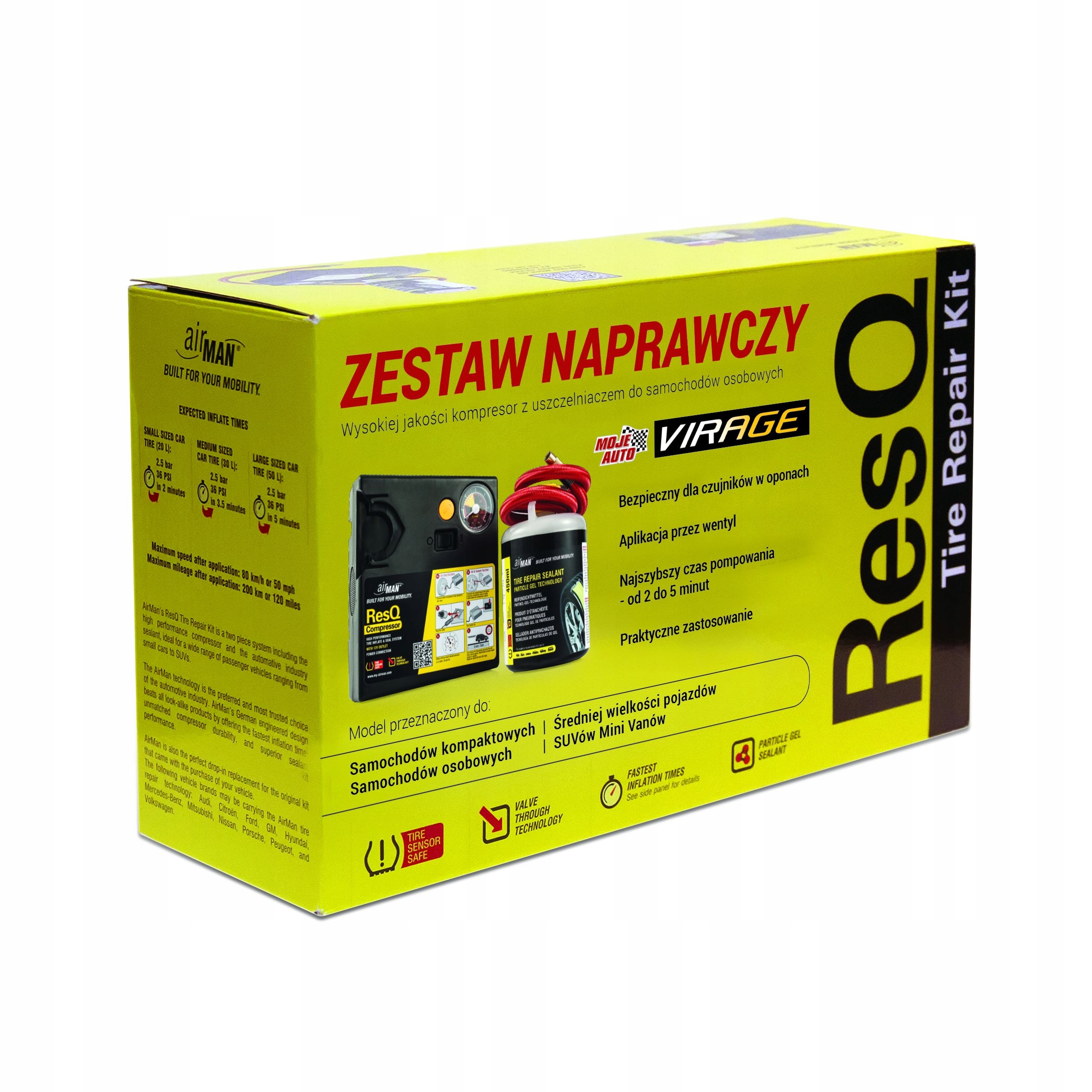 КОМПЛЕКТ ЗАПАСНИХ ШИН ГЕРМЕТИК + КОМПРЕСОР VIRAGE