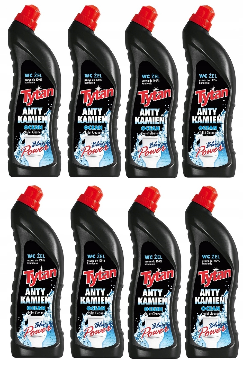 Levně 8xTYTAN Gel Na Mytí Wc Proti Vodnímu Kameni Blue Power 700 g